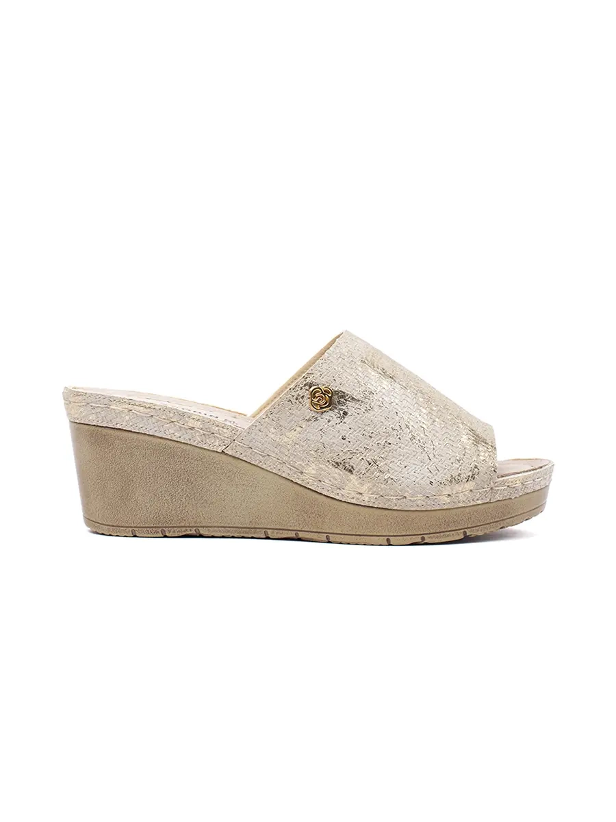 Women's wedge sandals taupe