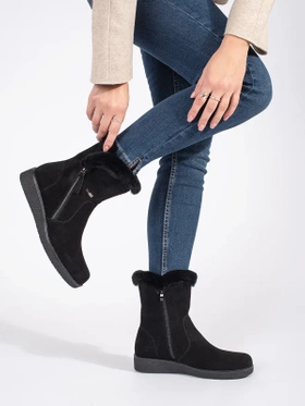 Cozy Black Leather Ankle Boots by Sergio Leone