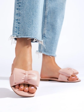 Pink Bow Slide Sandals