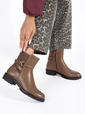 High Brown Ankle Boots