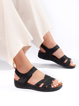 Light Black Wedge Sandals