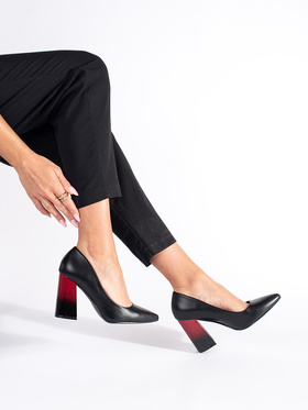 Black Block Heel Pumps