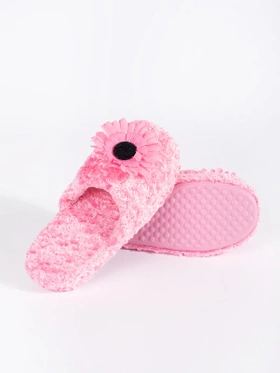 Charming Pink Slippers with Floral Accent