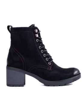 Lace-Up Heeled Ankle Boots Potocki Black Suede