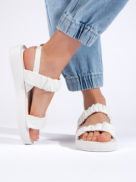 Chic White Slip-On Platform Sandals