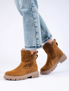 Warm Brown Suede Ankle Boots