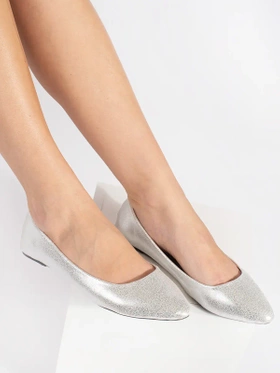 Shimmering Silver Glitter Flats