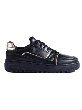 Black platform sneakers