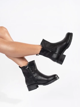 Black Leather Ankle Boots by Sergio Leone