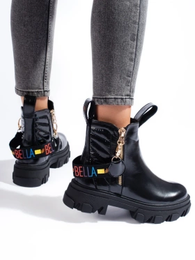 Platform Ankle Boots in Black