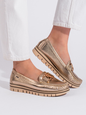 Golden Platform Loafers