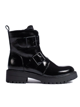 Black Buckled Ankle Boots