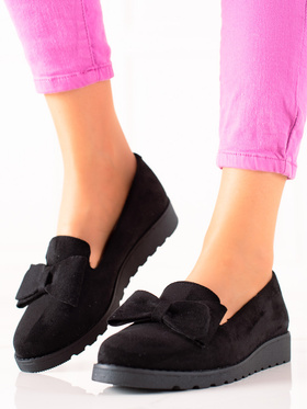 Suede Loafers with Bow