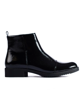 Glossy Low Ankle Boots