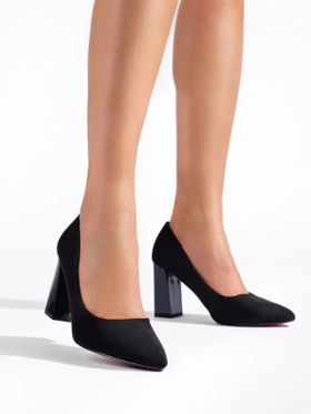 Black Block Heel Pumps