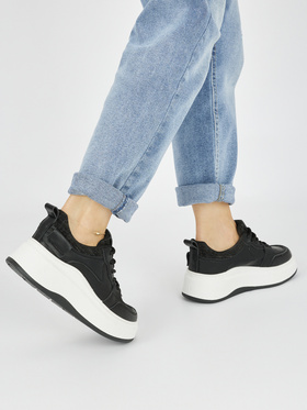 Black Chunky Sole Sneakers