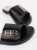 Women's black flat sandals