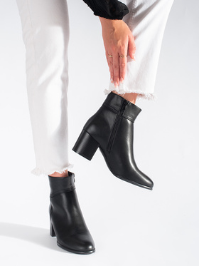 Chic Black Block Heel Ankle Boots by Sergio Leone