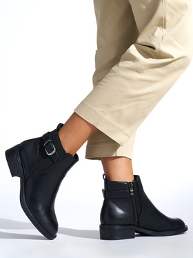 Chic Black Flat Ankle Boots