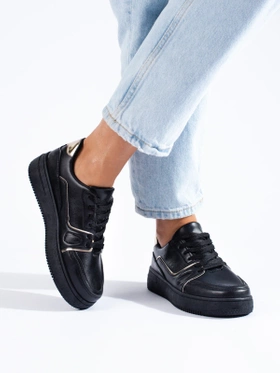 Black platform sneakers