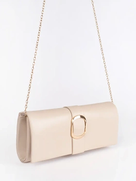 Chic Beige Mini Bag with Gold Buckle