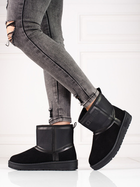 Black Suede Short Snow Boots BIG STAR KK274614