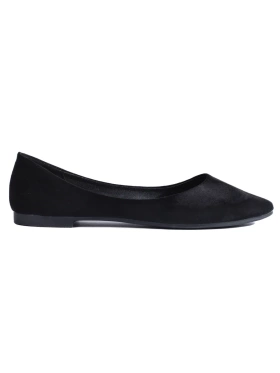 Comfortable black suede ballet flats