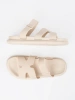 Light beige women's flat slide sandals