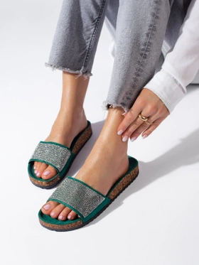 Sparkling Green Cork Sandals