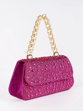 Sparkly Pink Mini Bag with Gold Handle