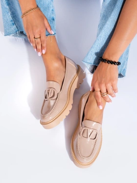 Beige Platform Loafers by Shelovet