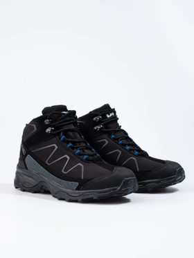 High Lace-Up Trekking Boots - Black and Blue