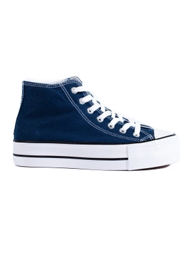 Trendy High-Top Platform Sneakers in Blue