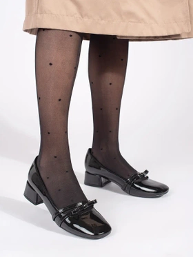 Black Patent Low-Heel Pumps