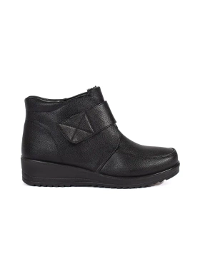 Cozy Black Wedge Ankle Boots