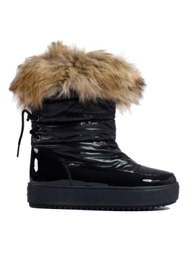 Cozy Black Snow Boots with Faux Fur Trim