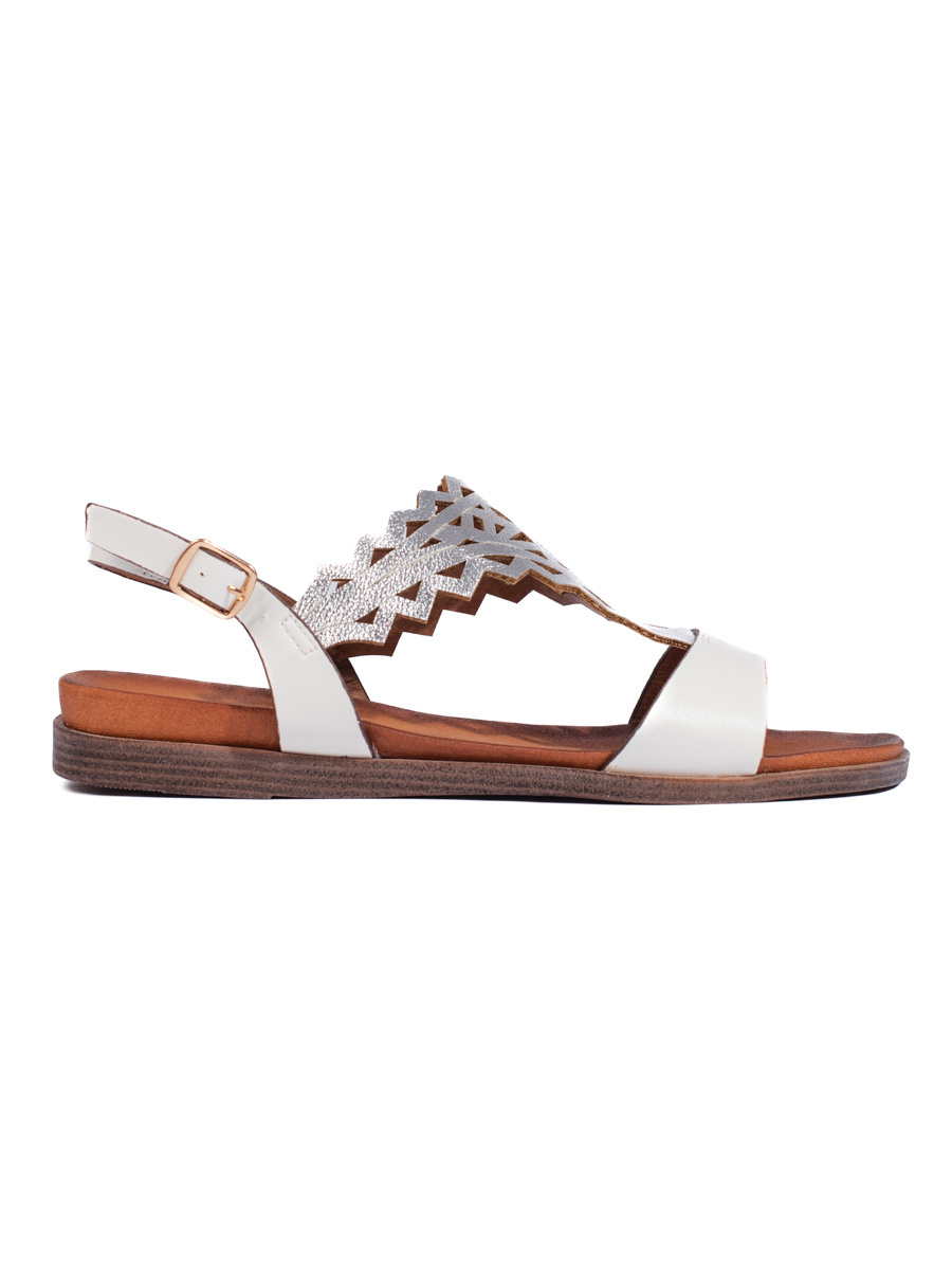 Lacy White and Silver Sandals by Sergio Leone