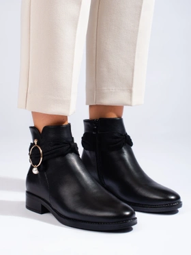 Black Ankle Boots with Flat Heels