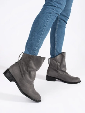 Chic Grey Slouchy Ankle Boots