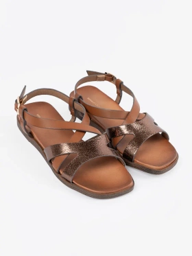 Sergio Leone flat brown sandals