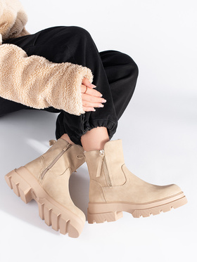 Warm and Cozy Beige Ankle Boots by Sergio Leone