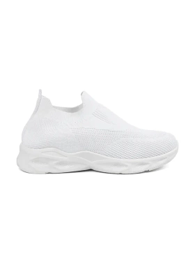 White Women's Slip-On Sneakers