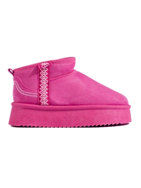 Pink Suede Platform Snow Boots