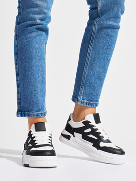 Chic Black and White Platform Sneakers