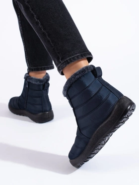 Comfy Navy Ankle Snow Boots by Potocki