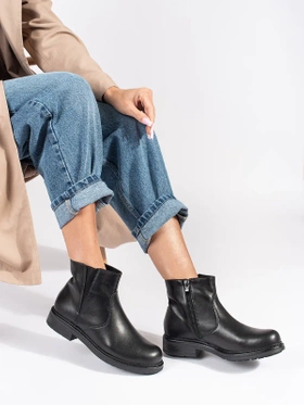 Black Leather Chelsea Boots with Flat Soles by Sergio Leone