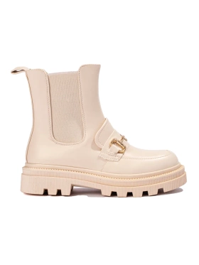 Beige Platform Chelsea Boots