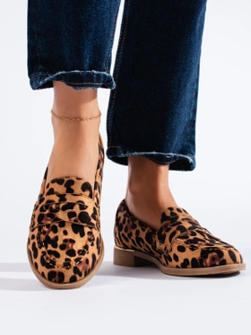 Suede Leopard Print Loafers