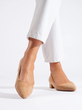 Classic Beige Low Heel Pumps