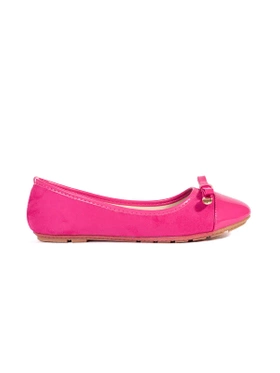 Pink Glossy-Toe Ballet Flats